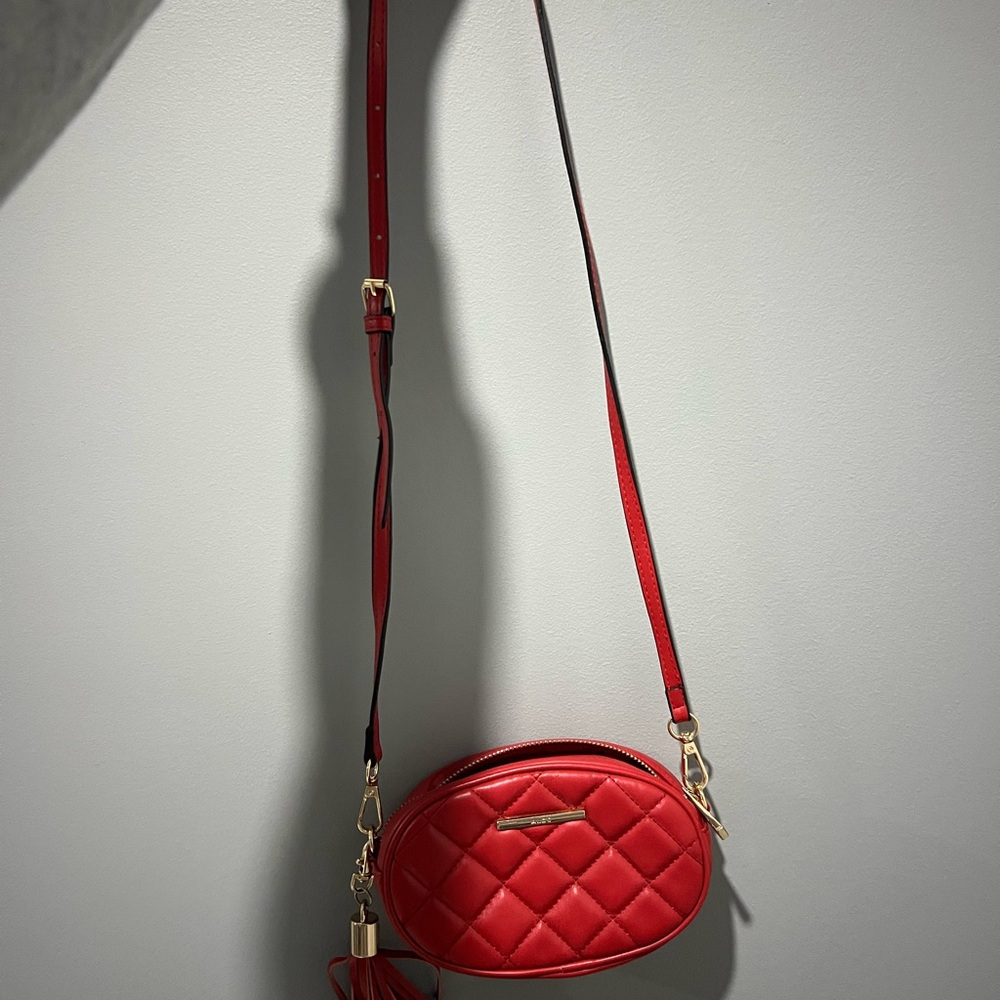 Aldo Red Quilted Crossbody Bag